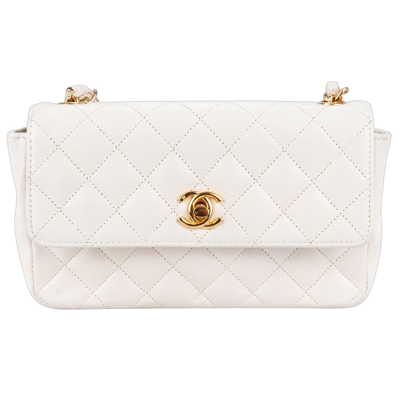 Chanel Quilted Lambskin 24K Gold Single Flap Crossbody Bag