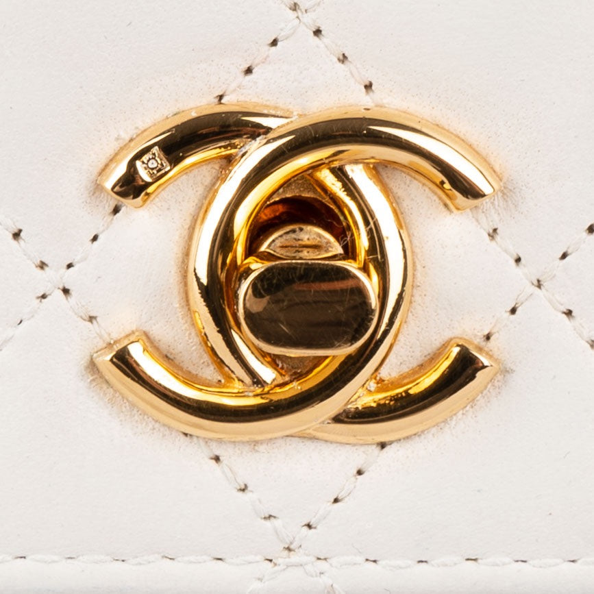 Chanel Quilted Lambskin 24K Gold Single Flap Crossbody Bag
