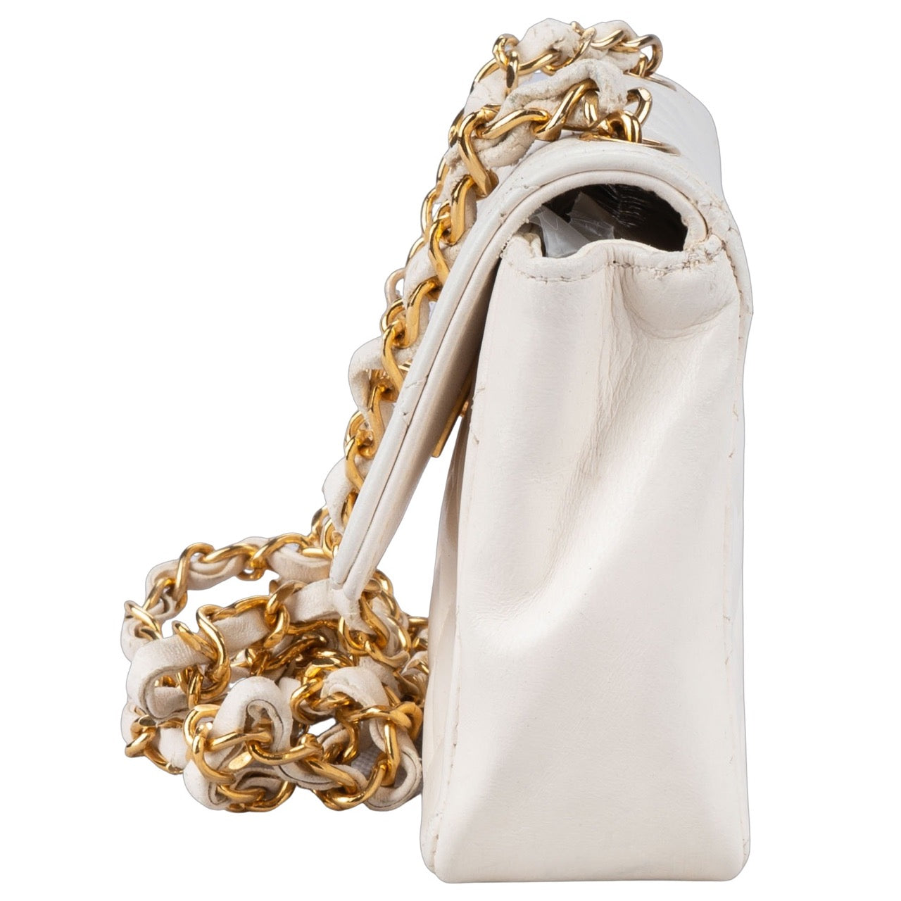 Chanel Quilted Lambskin 24K Gold Single Flap Crossbody Bag