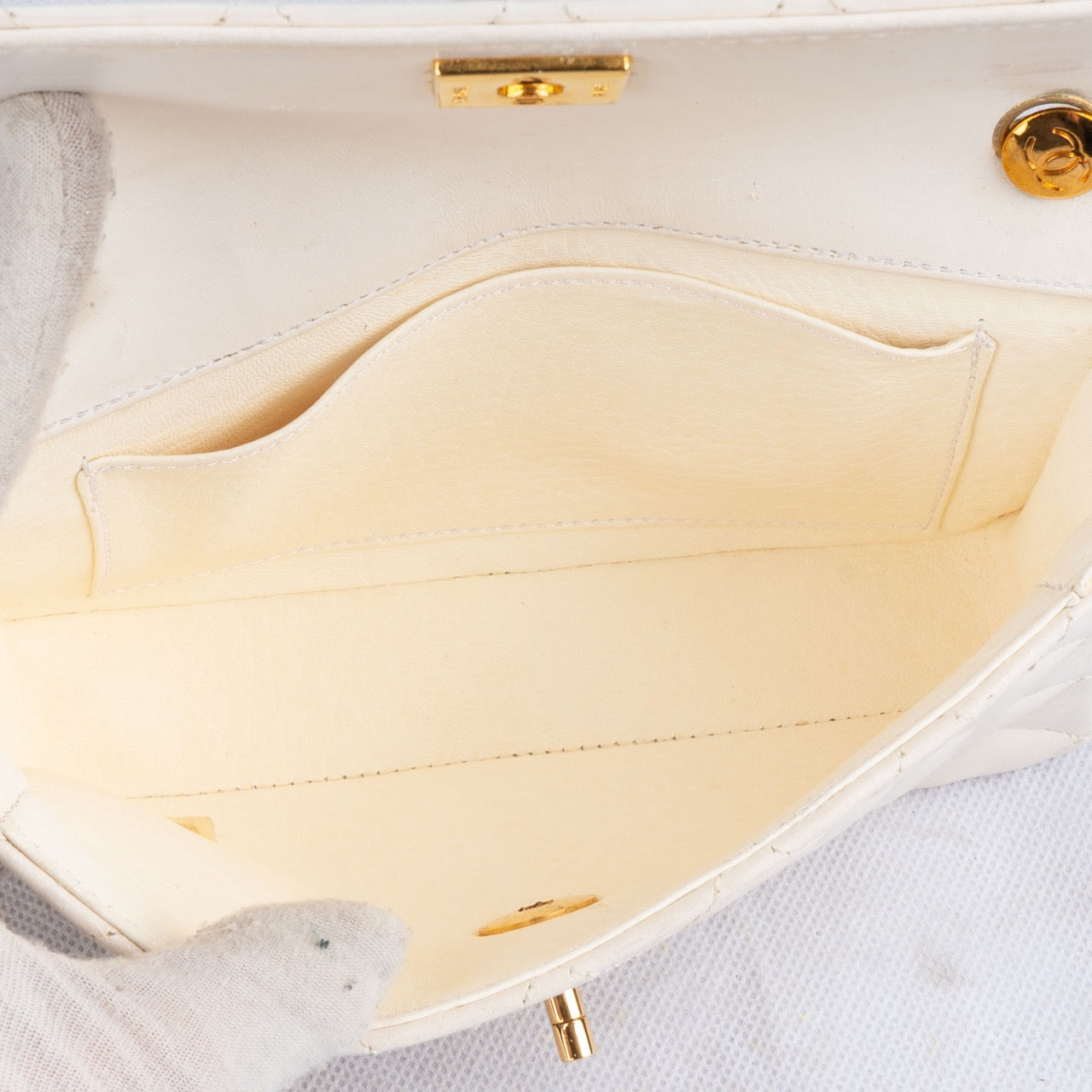 Chanel Quilted Lambskin 24K Gold Single Flap Crossbody Bag
