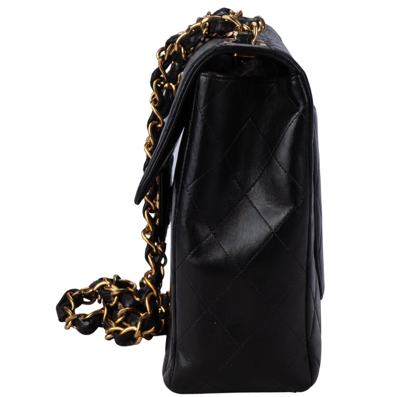 Chanel Quilted Lambskin 24K Gold Jumbo Crossbody Bag