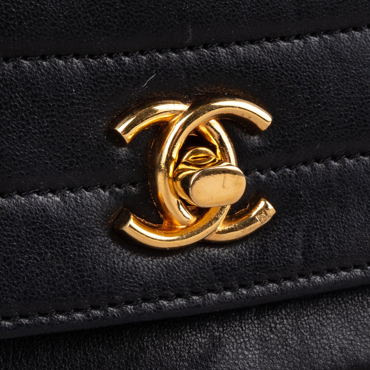 Chanel Quilted Lambskin 24K Gold Single Flap Halfmoon Bag