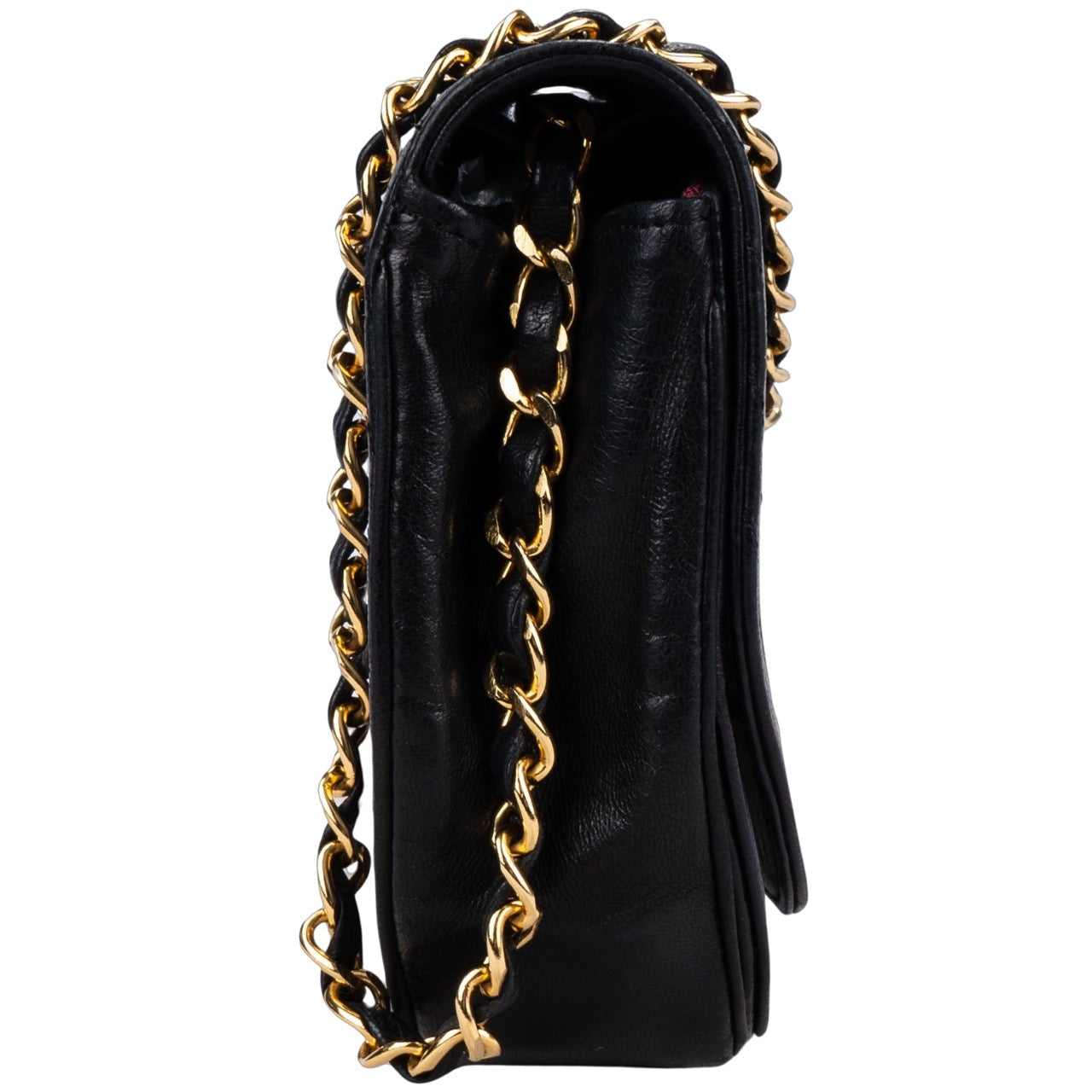 Chanel Quilted Lambskin 24K Gold Single Flap Halfmoon Bag