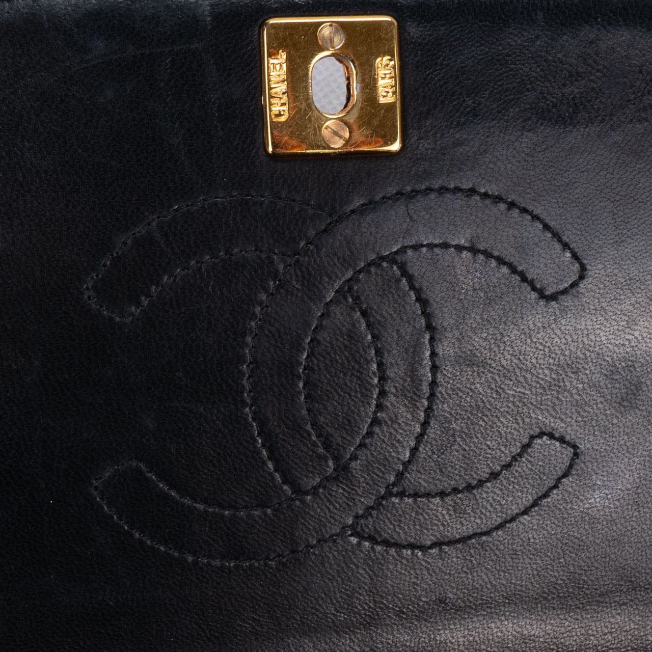 Chanel Quilted Lambskin 24K Gold Single Flap Halfmoon Bag