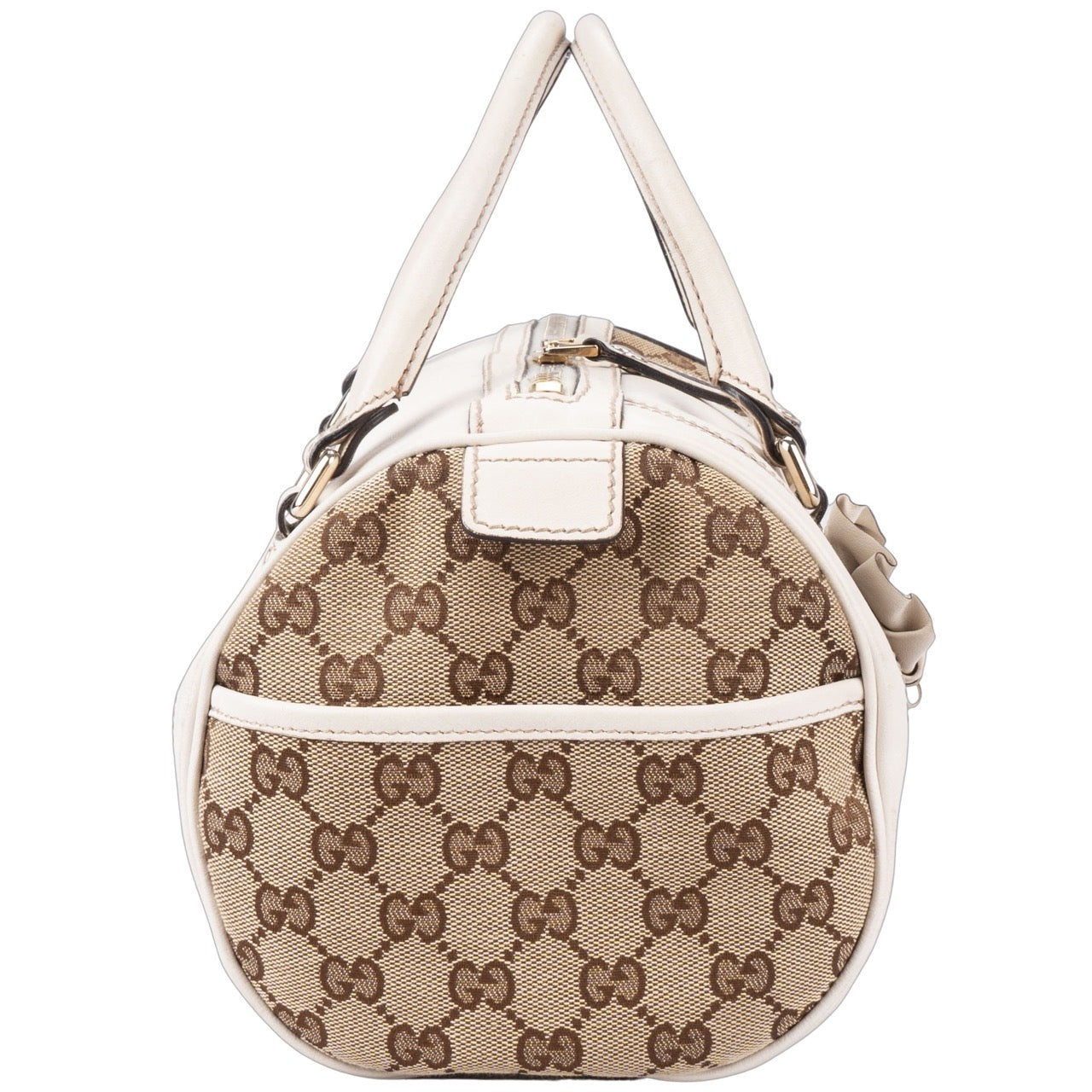Gucci Canvas Monogram Bowling Cylinder Handbag