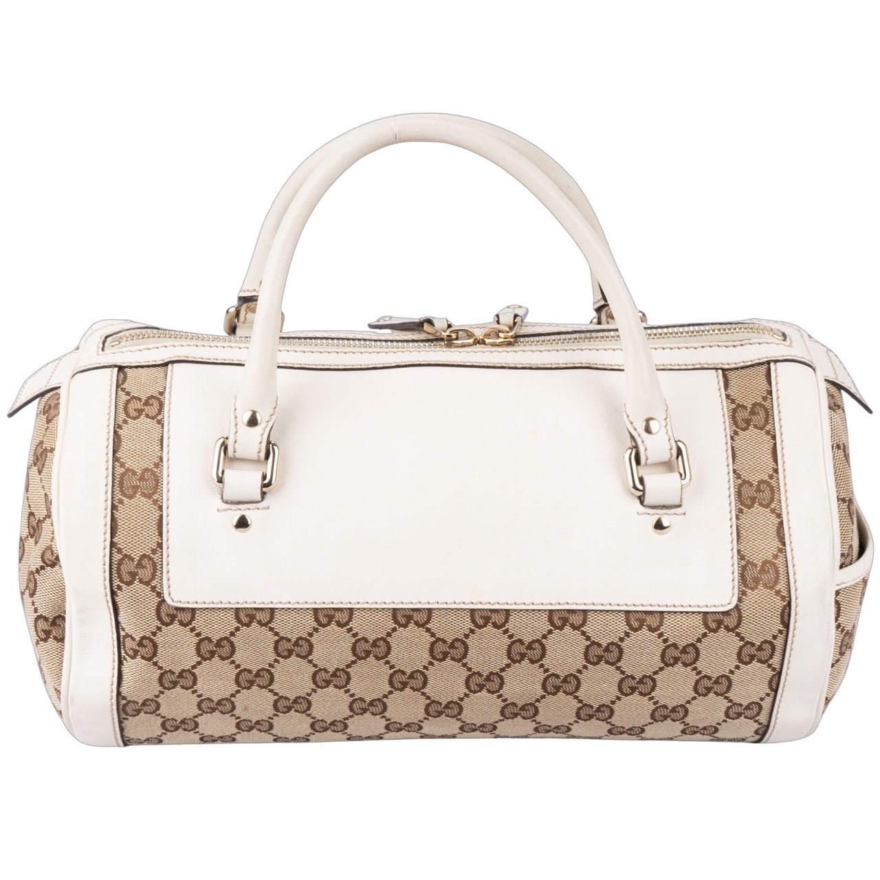 Gucci Canvas Monogram Bowling Cylinder Handbag