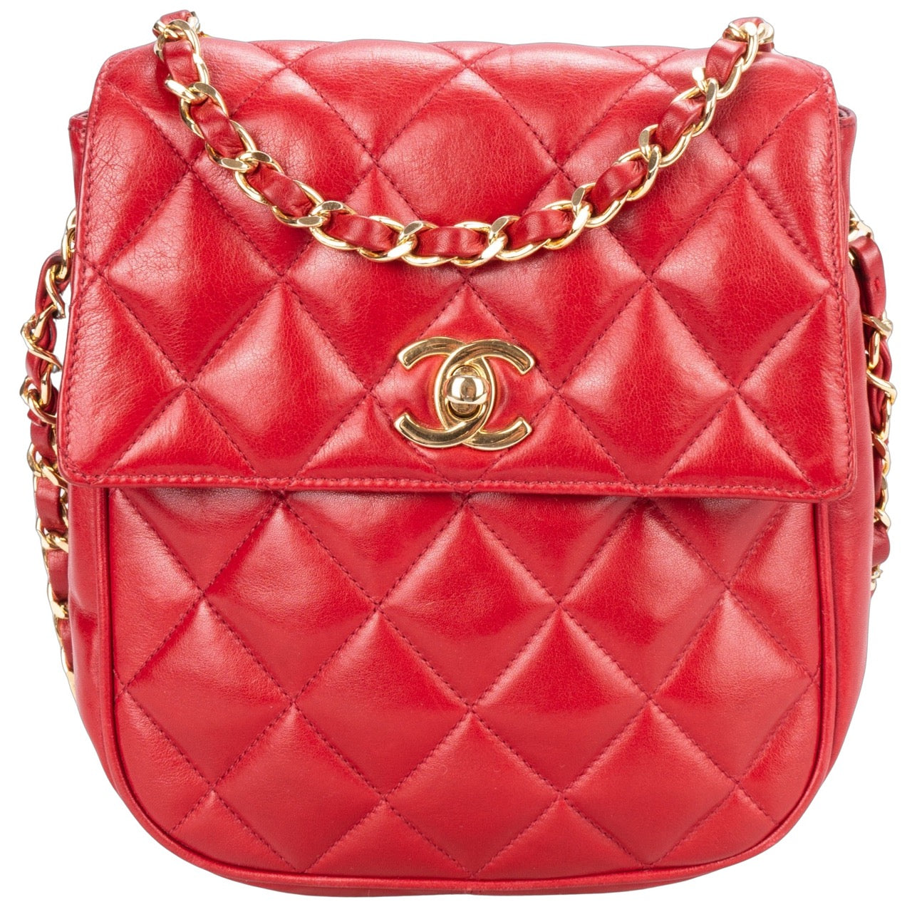 Chanel Quilted Lambskin 24K Mini Single Flap Bag