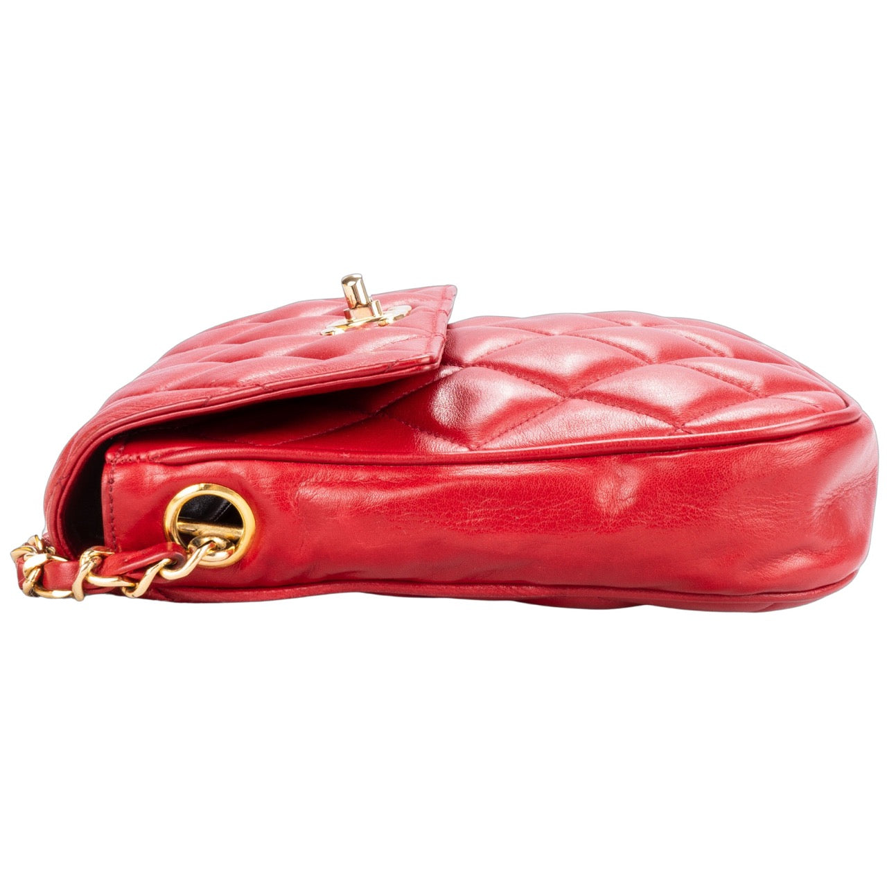 Chanel Quilted Lambskin 24K Mini Single Flap Bag