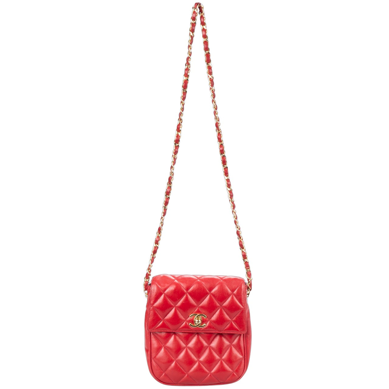 Chanel Quilted Lambskin 24K Mini Single Flap Bag