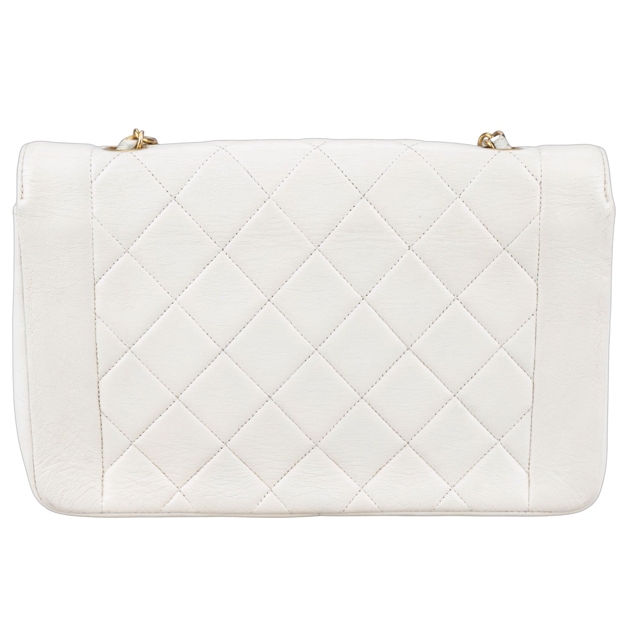 Chanel Quilted Lambskin 24K Gold Single Diana Crossbody Bag