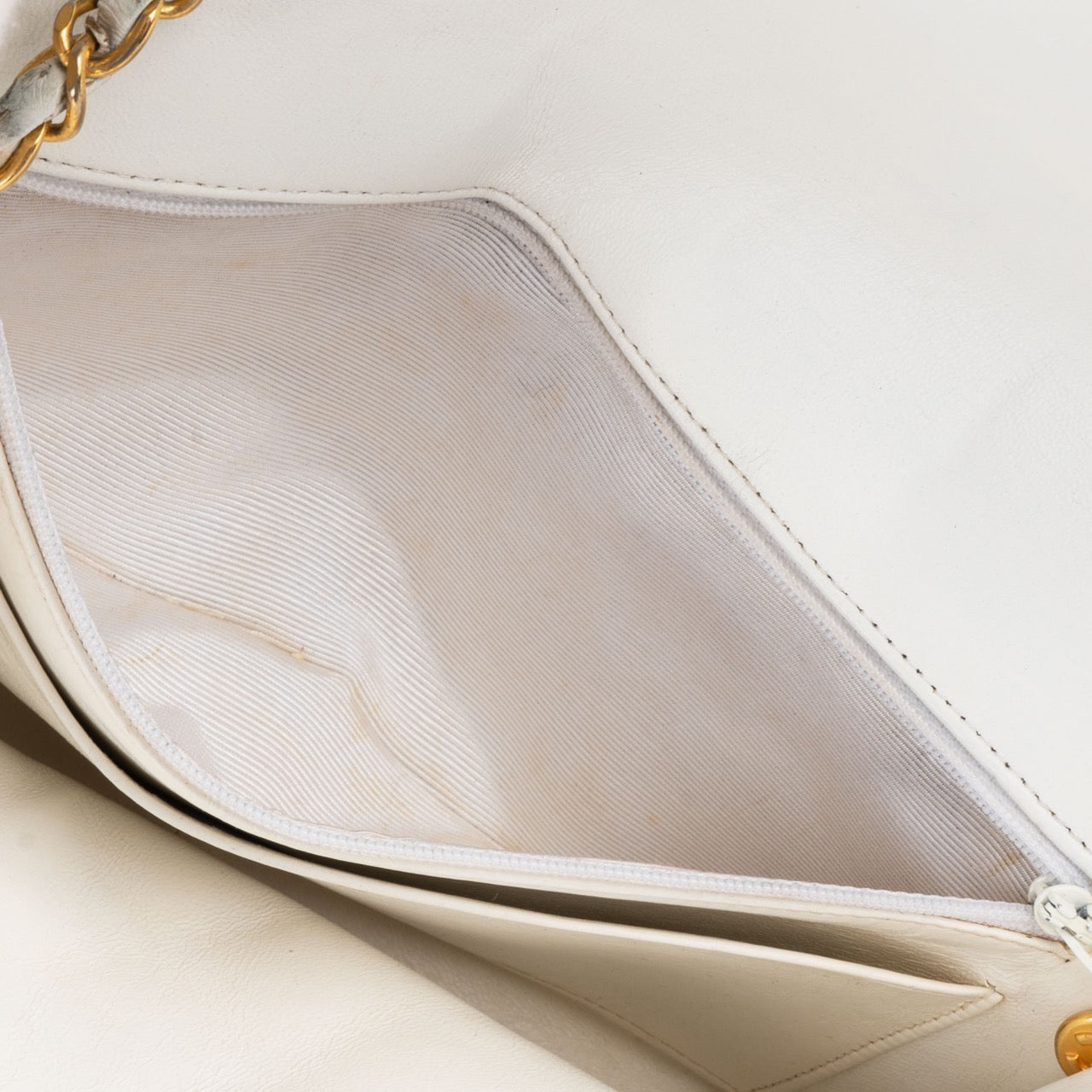 Chanel Quilted Lambskin 24K Gold Single Diana Crossbody Bag