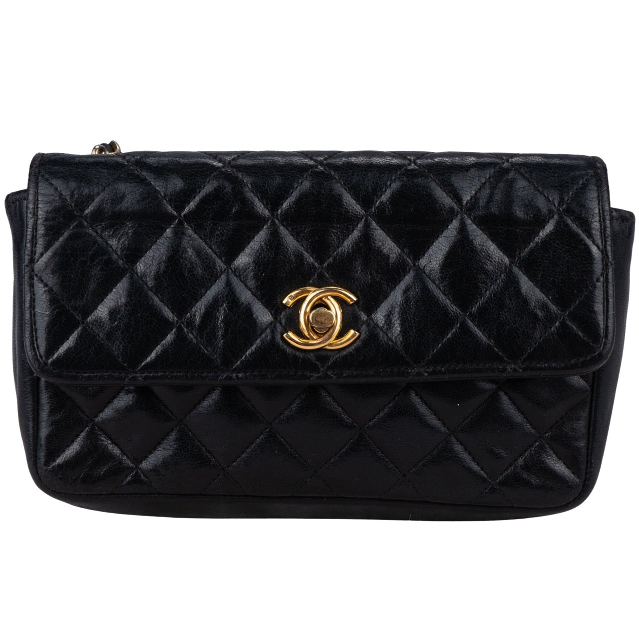 Chanel Quilted Lambskin 24K Gold Single Crossbody Flap Bag