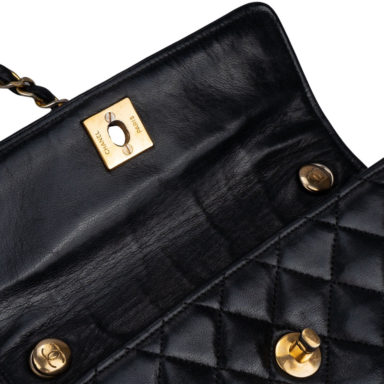 Chanel Quilted Lambskin 24K Gold Single Crossbody Flap Bag