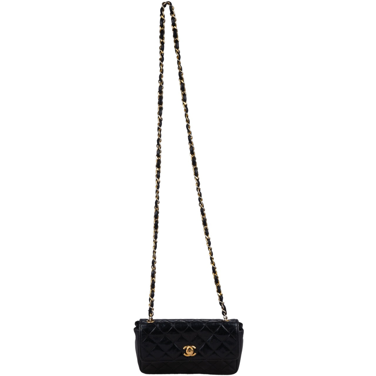 Chanel Quilted Lambskin 24K Gold Single Crossbody Flap Bag