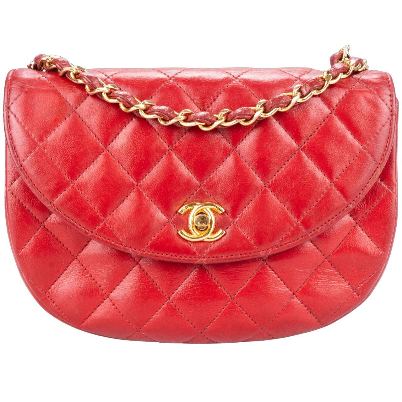 Chanel Quilted Lambskin 24K Gold Single Crossbody Flap Bag
