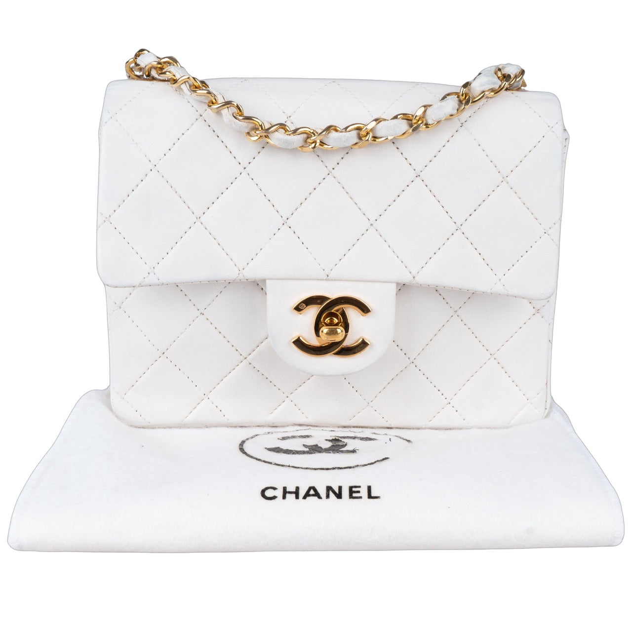 Chanel Quilted Lambskin 24K Gold Mini Single Flap Crossbody Bag