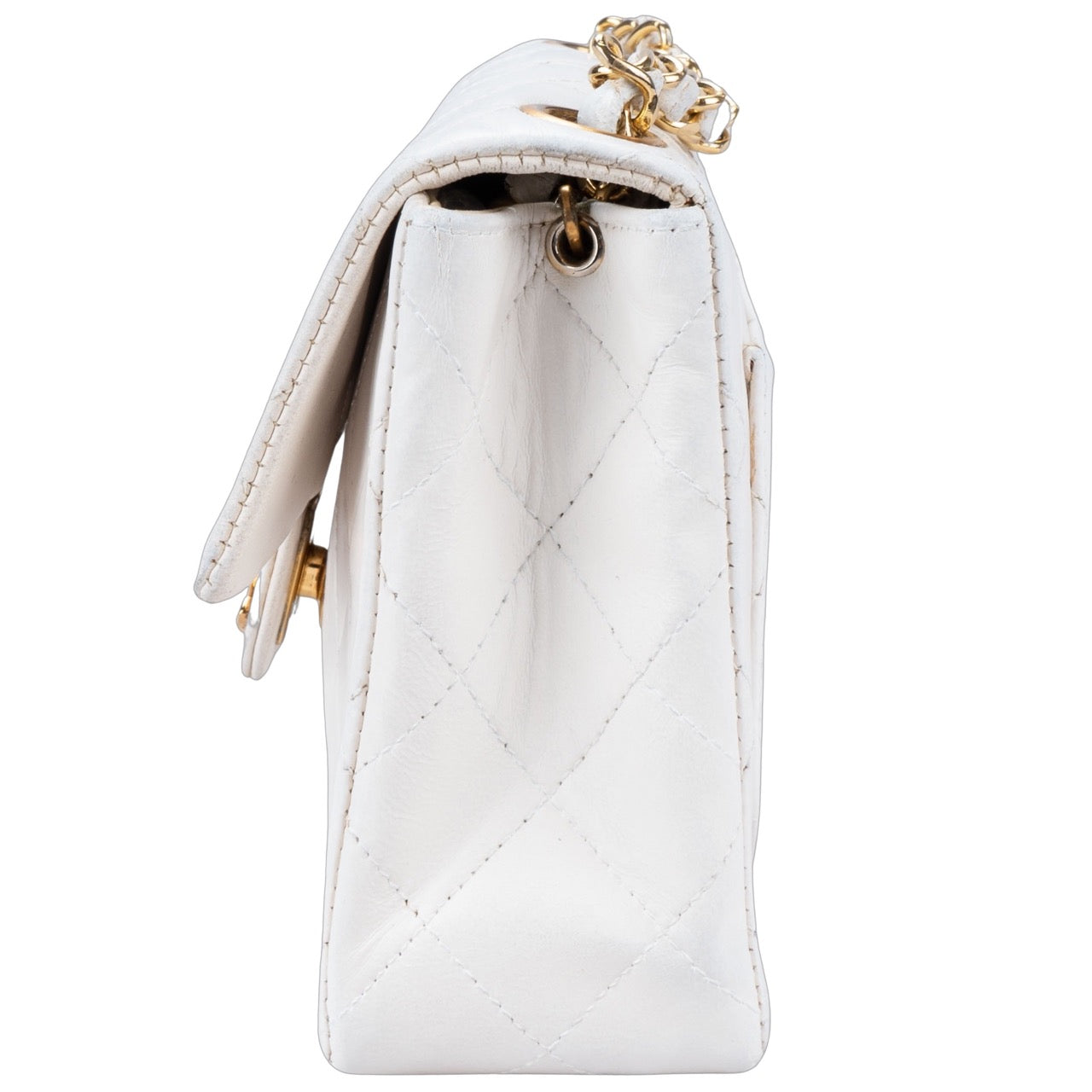 Chanel Quilted Lambskin 24K Gold Mini Single Flap Crossbody Bag