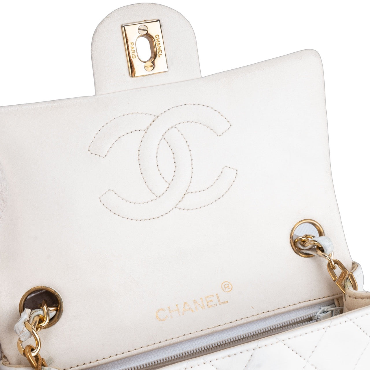 Chanel Quilted Lambskin 24K Gold Mini Single Flap Crossbody Bag