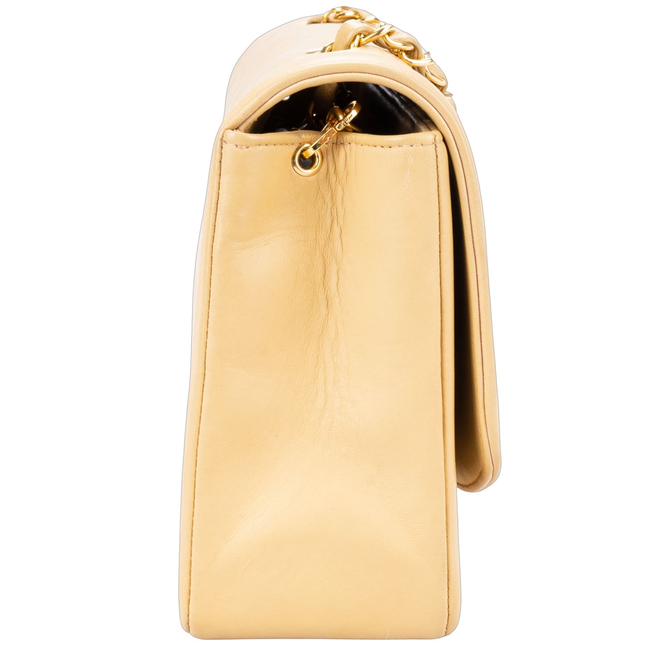 Chanel Quilted Lambskin 24K Gold Diana Single Flap Crossbody Bag