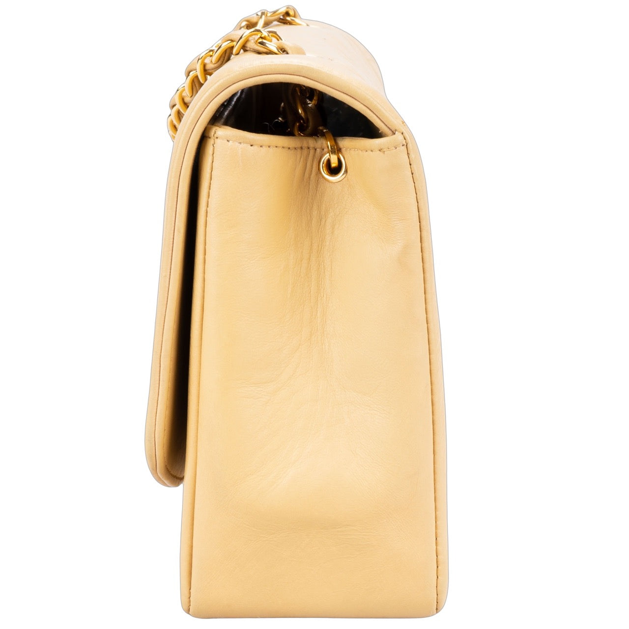 Chanel Quilted Lambskin 24K Gold Diana Single Flap Crossbody Bag