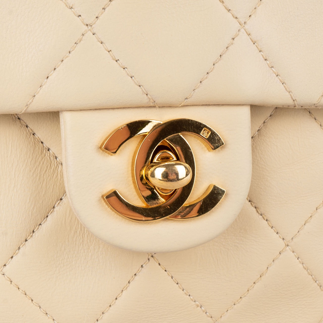 Chanel Quilted Lambskin 24K Gold Single Flap Crosbody Bag