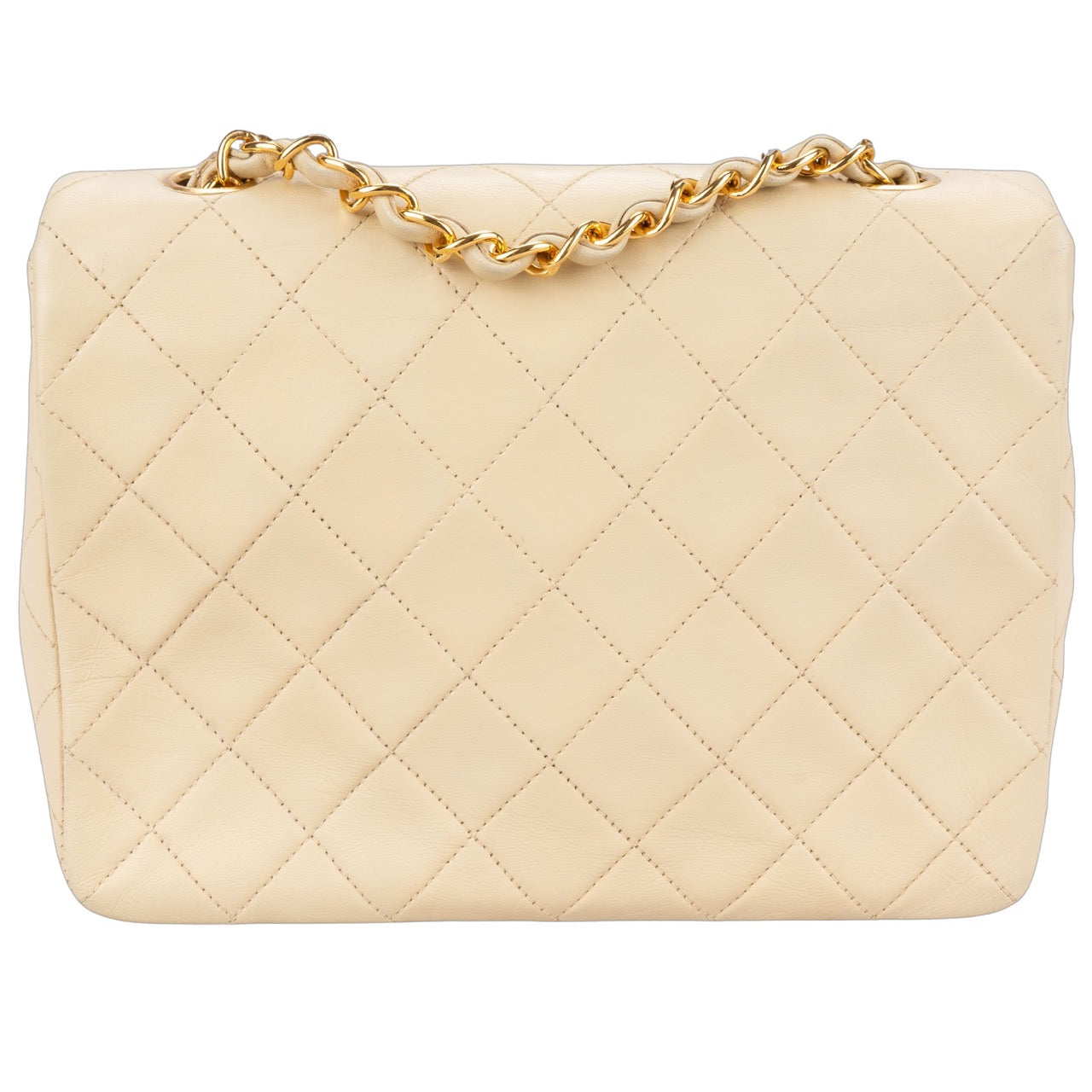 Chanel Quilted Lambskin 24K Gold Single Flap Crosbody Bag