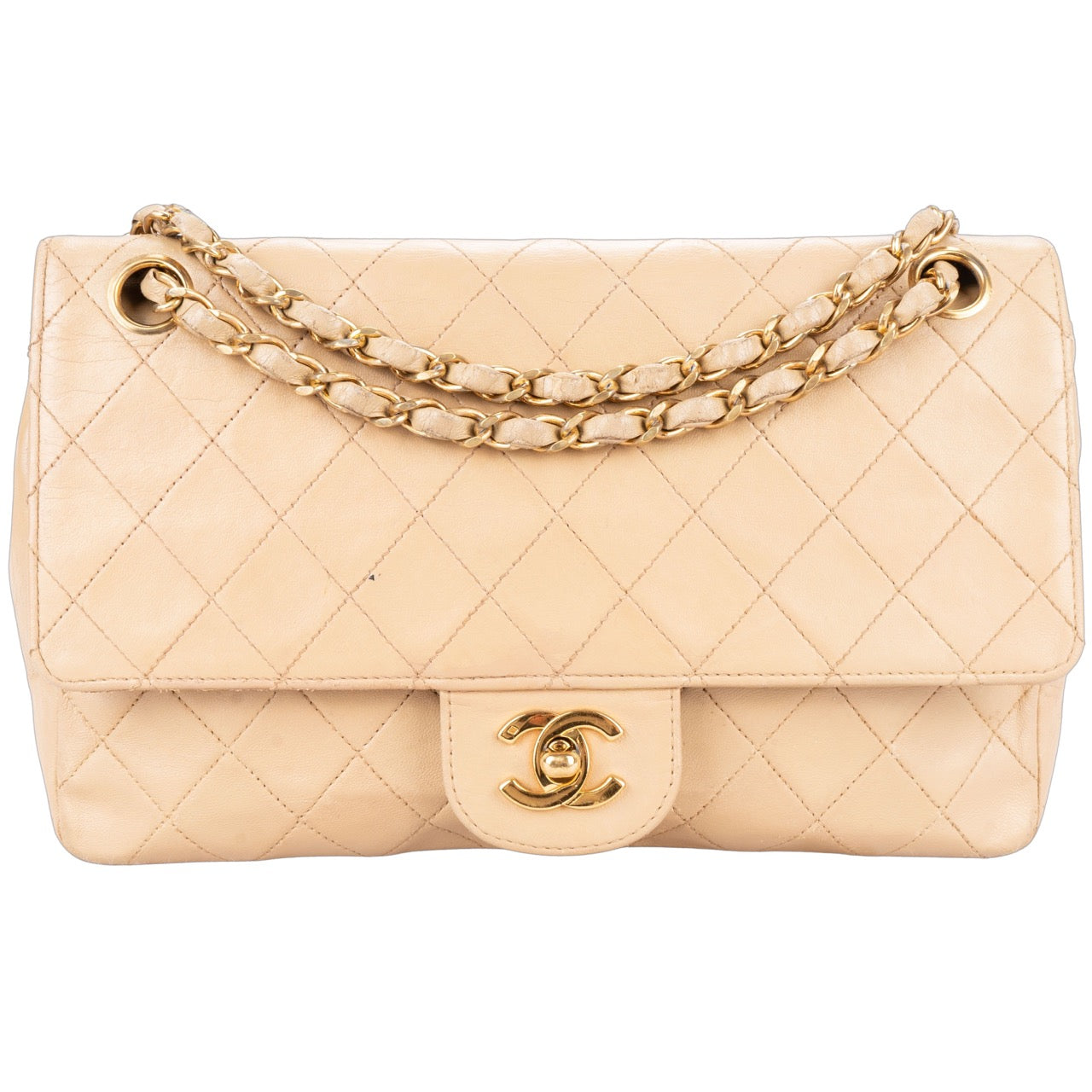 Chanel Quilted Lambskin 24K Gold Medium Double Flap Bag