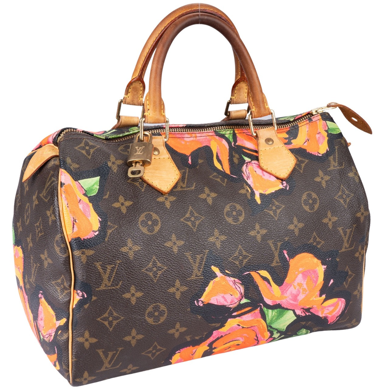 Louis Vuitton Canvas Monogram Roses by Stephen Sprouse 30 Speedy Bag