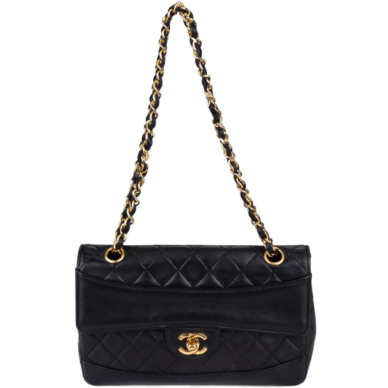 Chanel Quilted Lambskin 24K Gold Single Flap Bag