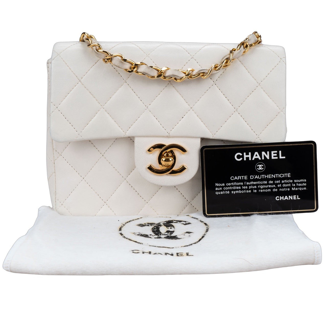 Chanel Quilted Lambskin 24K Gold Single Flap Crossbody Bag