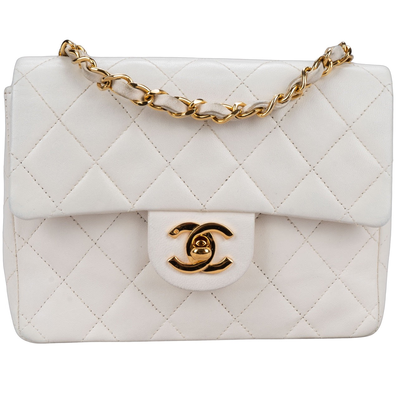 Chanel Quilted Lambskin 24K Gold Single Flap Crossbody Bag