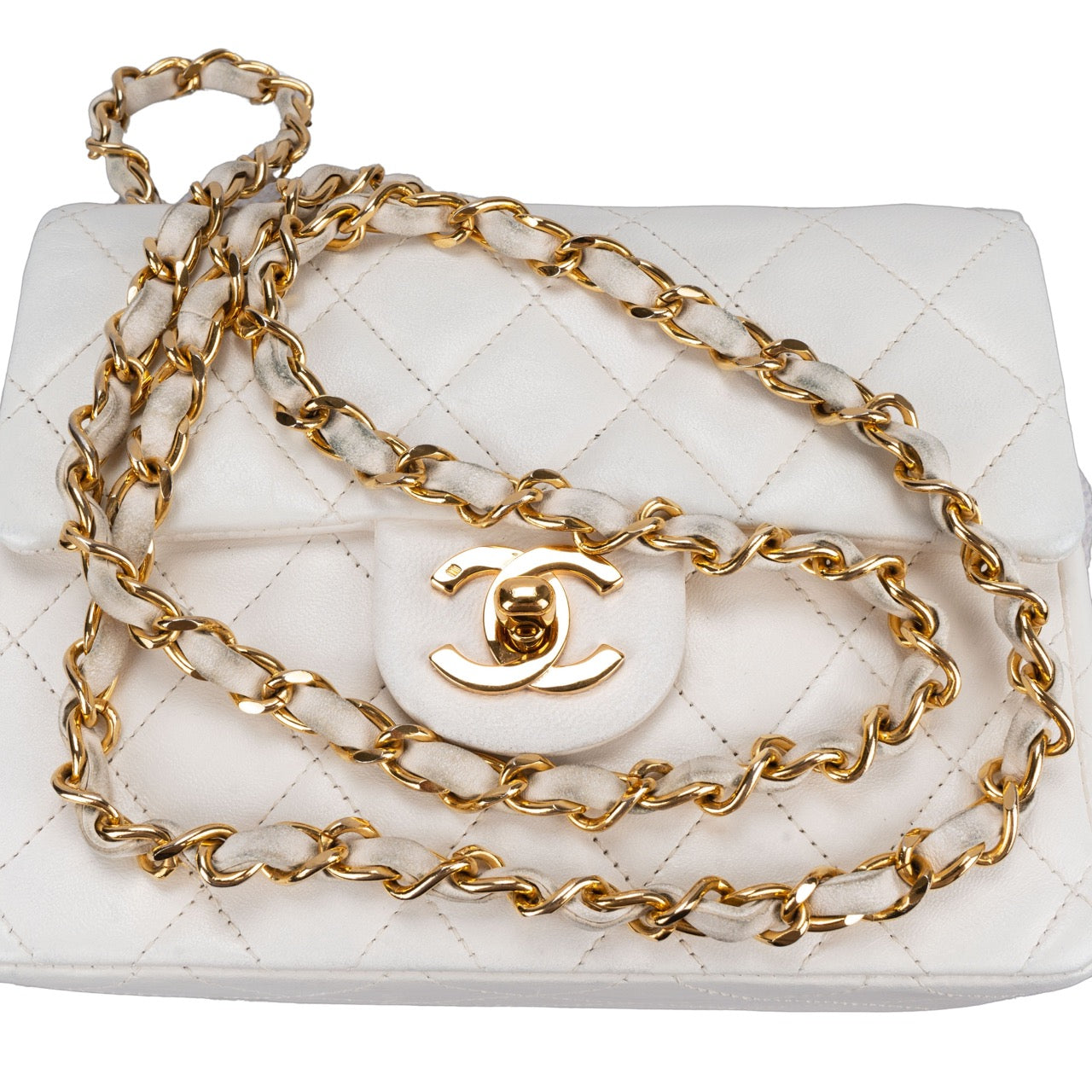 Chanel Quilted Lambskin 24K Gold Single Flap Crossbody Bag