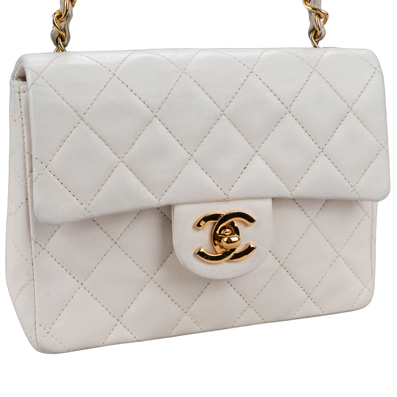 Chanel Quilted Lambskin 24K Gold Single Flap Crossbody Bag