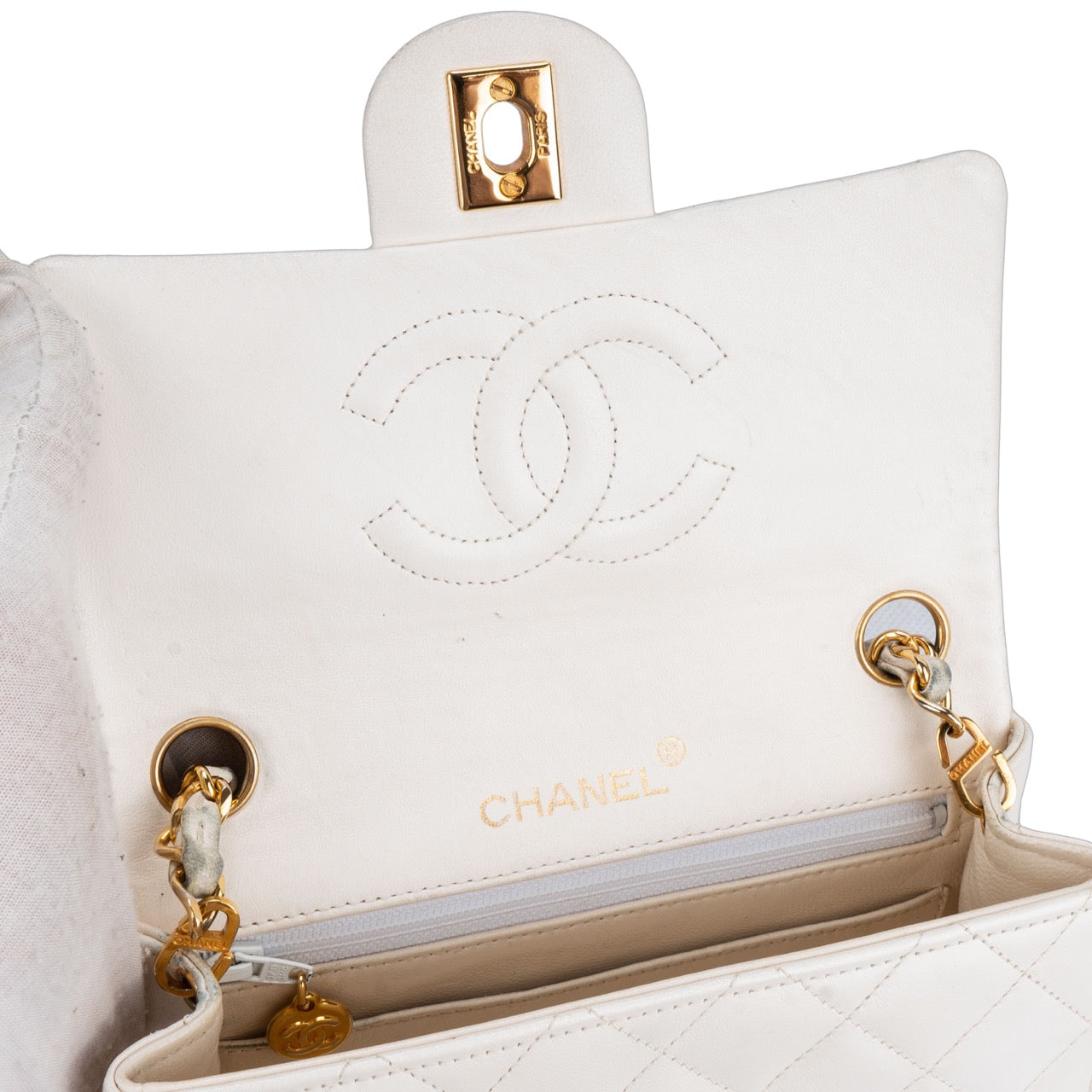 Chanel Quilted Lambskin 24K Gold Single Flap Crossbody Bag