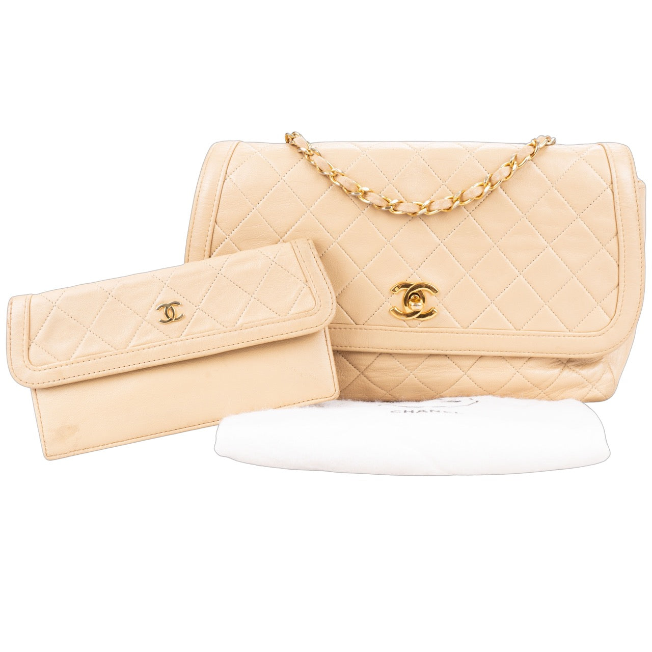 Chanel Quilted Lambskin 24K Gold Single Flap Crossbody Bag