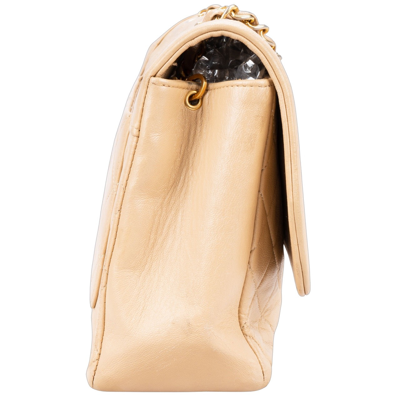 Chanel Quilted Lambskin 24K Gold Single Flap Crossbody Bag
