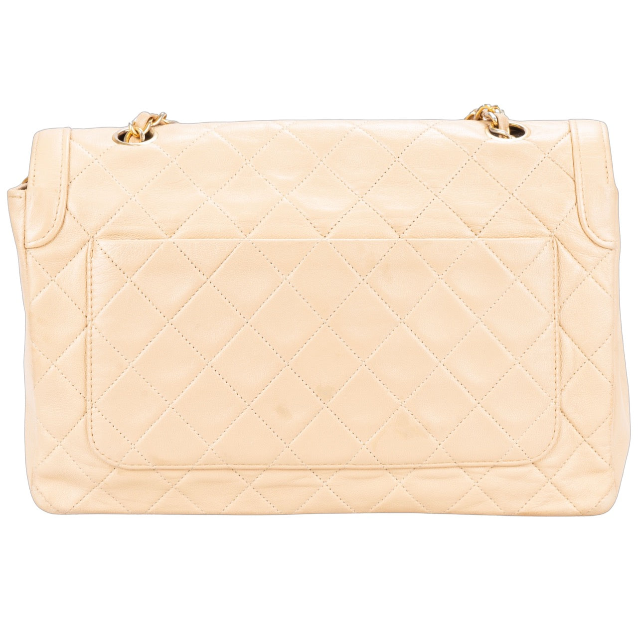 Chanel Quilted Lambskin 24K Gold Single Flap Crossbody Bag