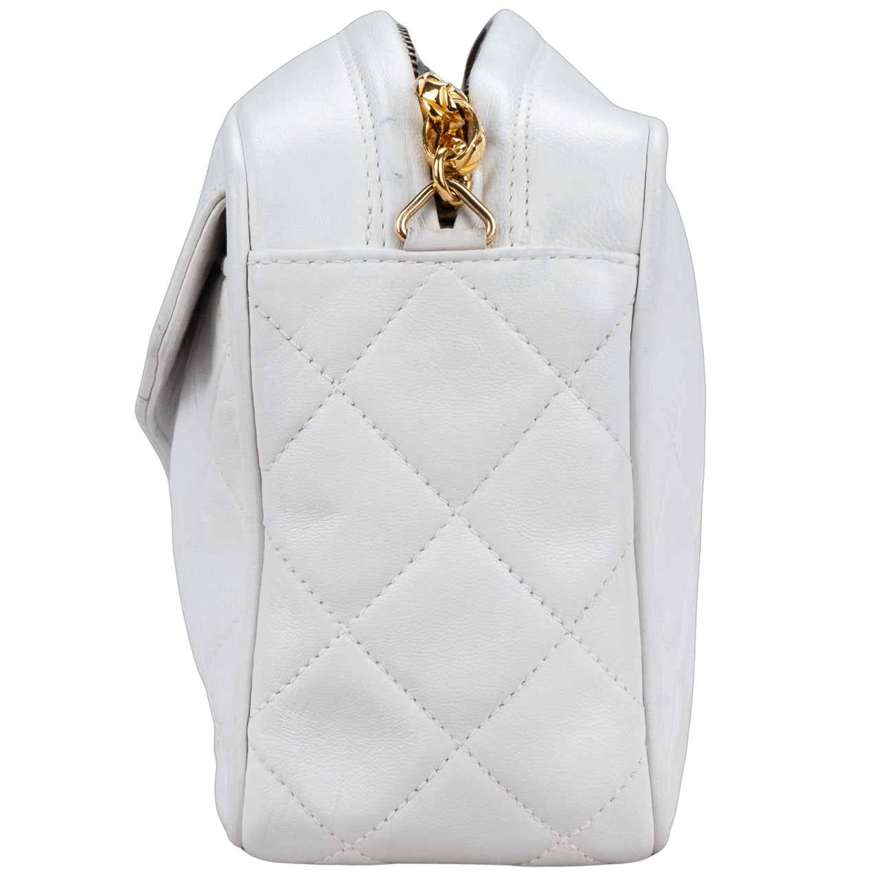 Chanel Quilted Lambskin 24K Gold Camera Crossbody Bag