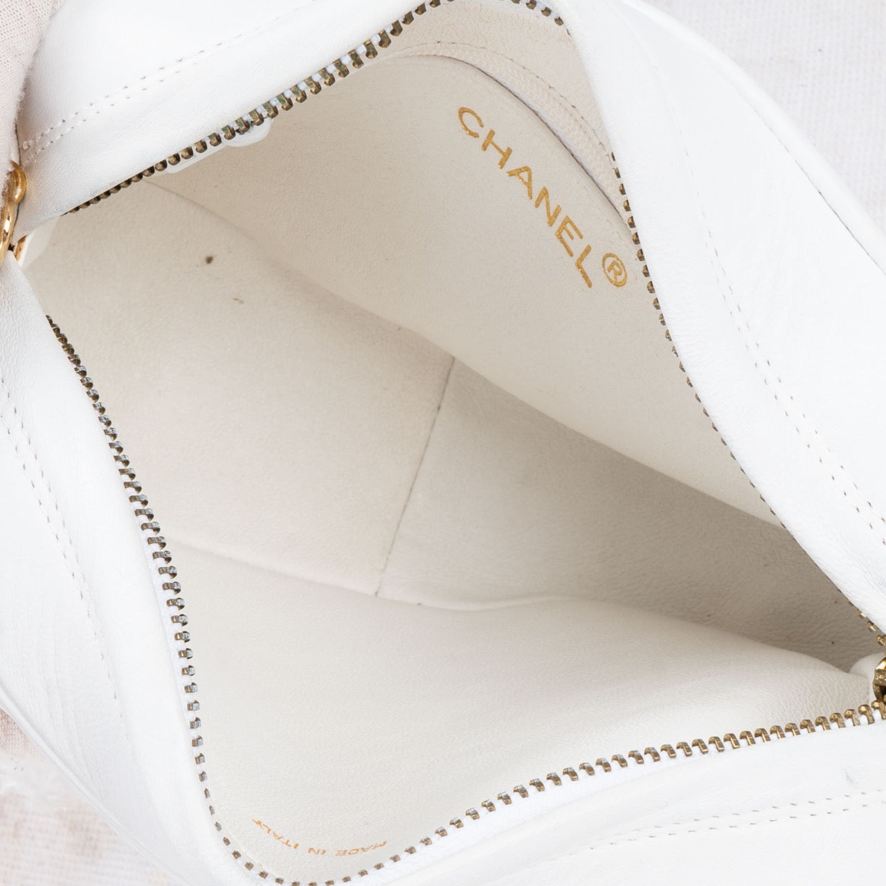 Chanel Quilted Lambskin 24K Gold Camera Crossbody Bag