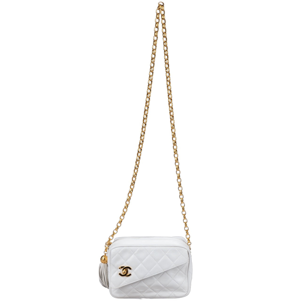 Chanel Quilted Lambskin 24K Gold Camera Crossbody Bag