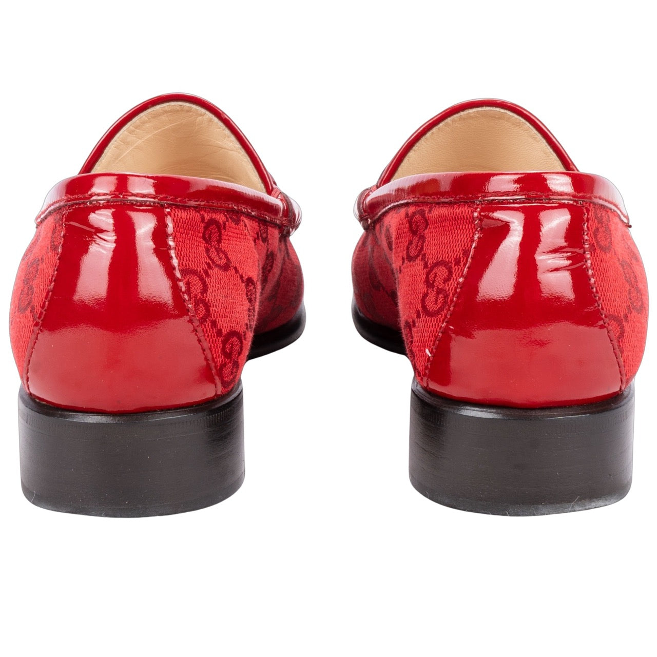 Gucci Red GG Monogram Horsebite Loafer (36)