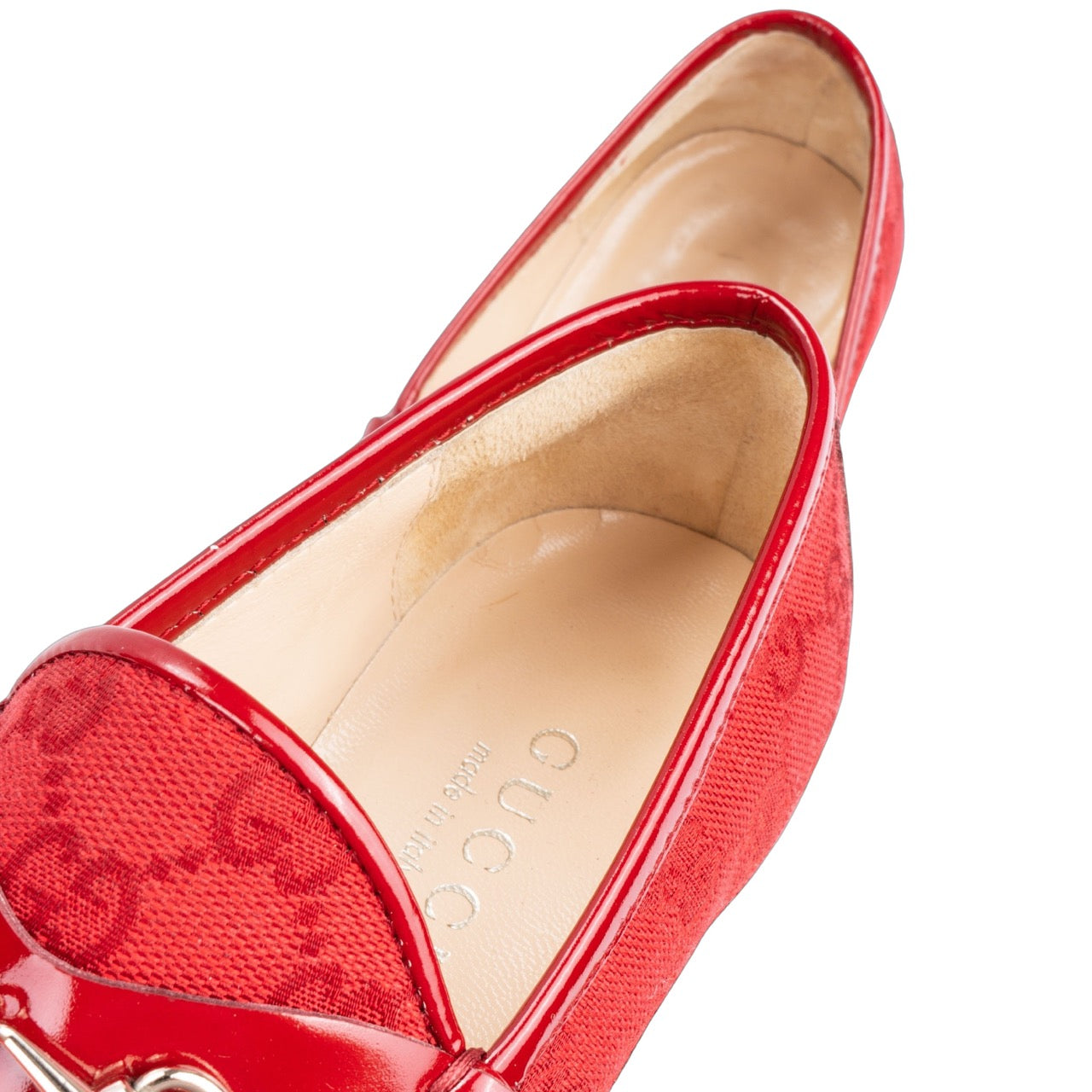 Gucci Red GG Monogram Horsebite Loafer (36)