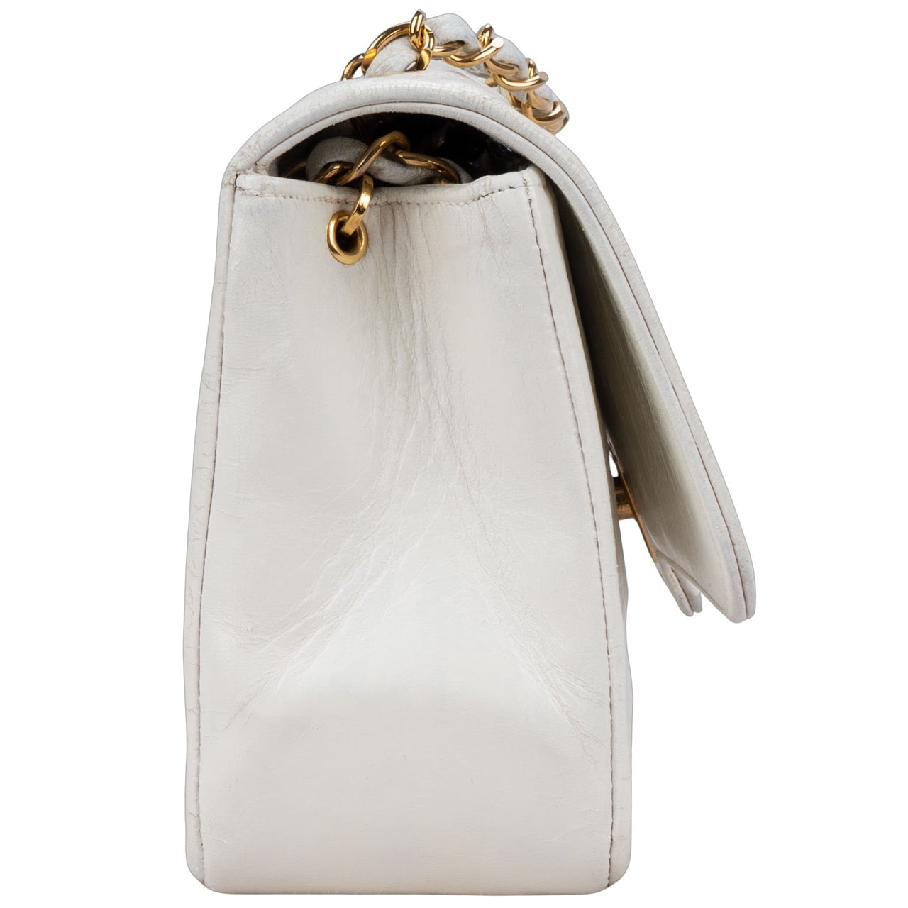 Chanel Quilted Lambskin 24K Gold Single Flap Crossbody Bag