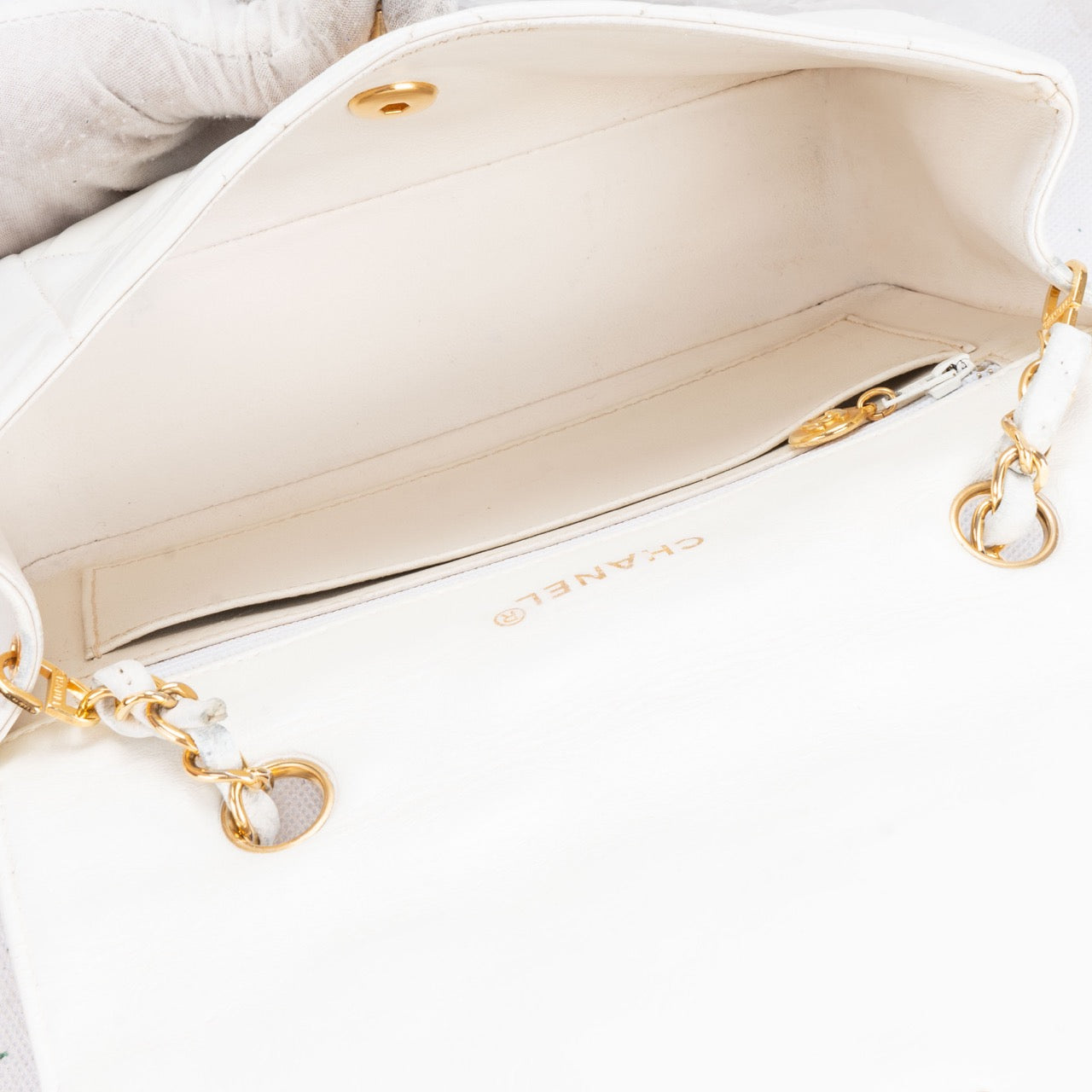 Chanel Quilted Lambskin 24K Gold Single Flap Crossbody Bag
