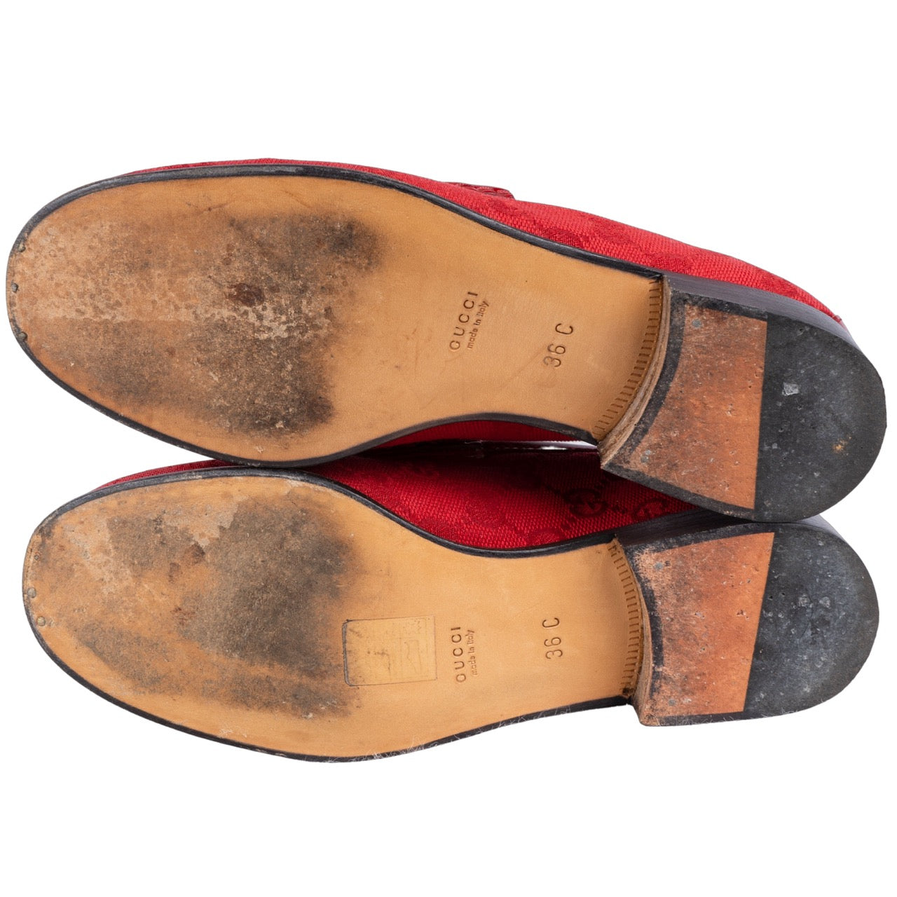 Gucci Red GG Monogram Horsebite Loafer (36)