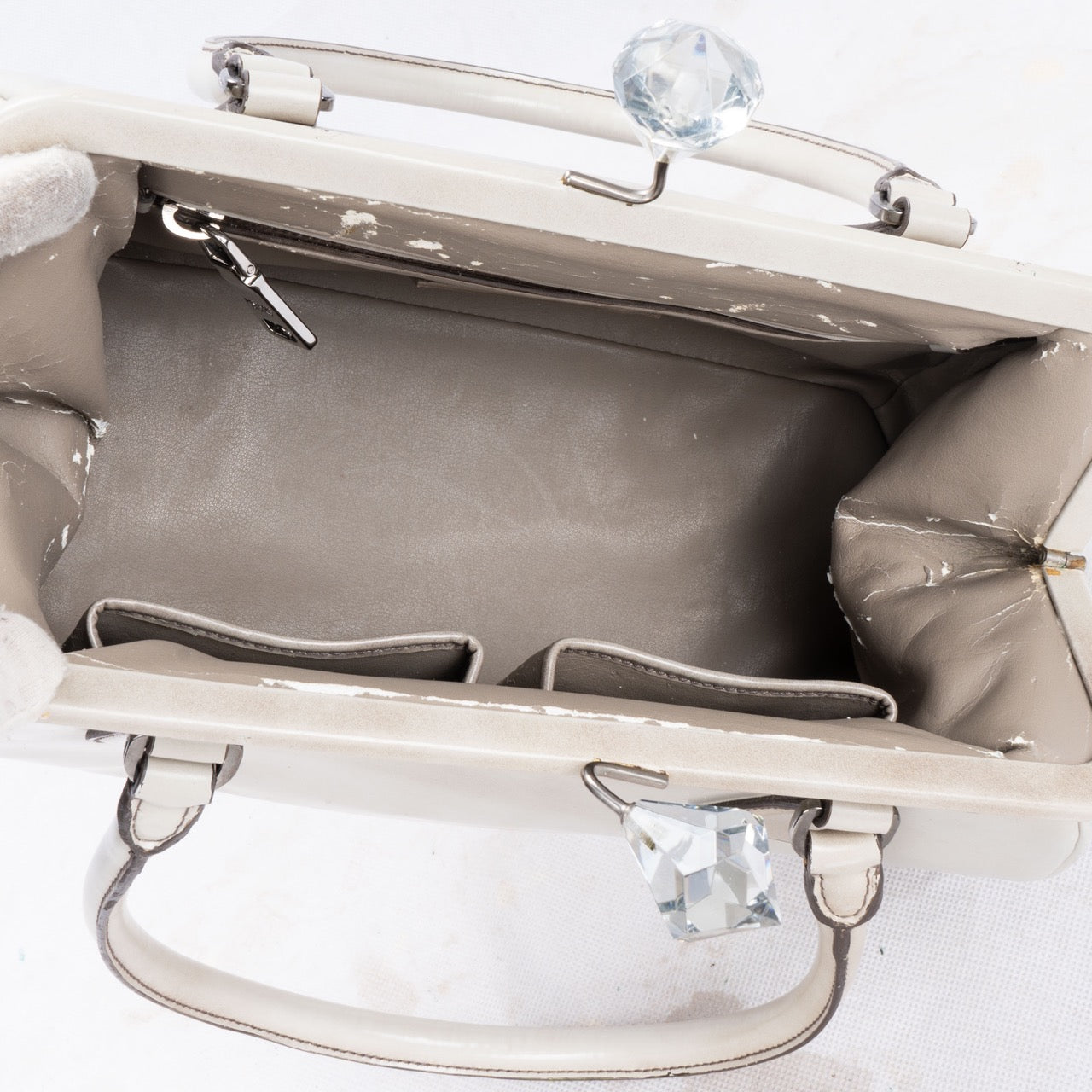 Prada Patent Leather Diamond Handbag