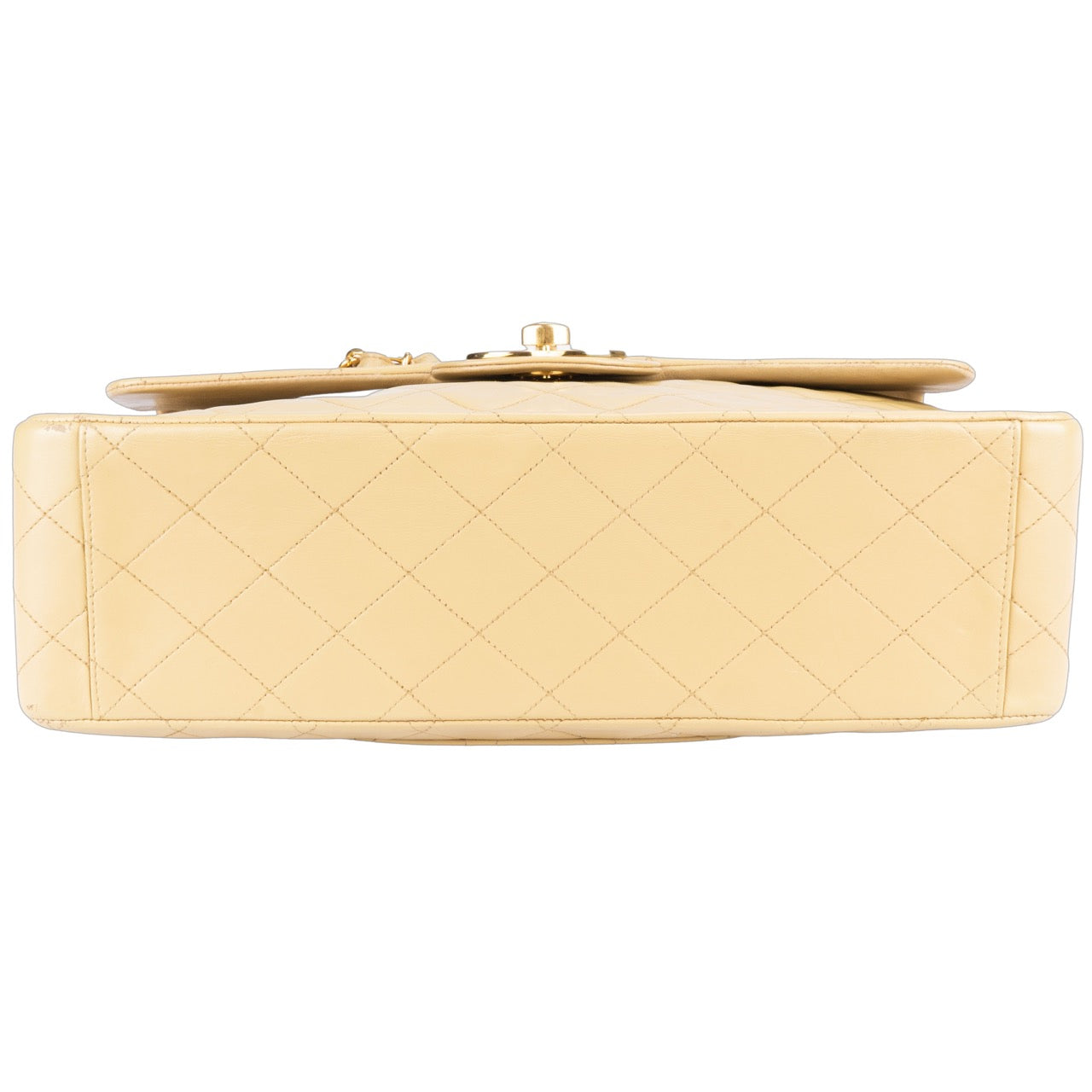 Chanel Quilted Lambskin 24K Gold Jumbo Crossbody Flap Bag