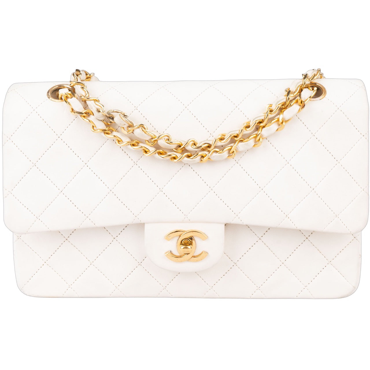 Chanel Quilted Lambskin 24K Gold Double Flap Bag