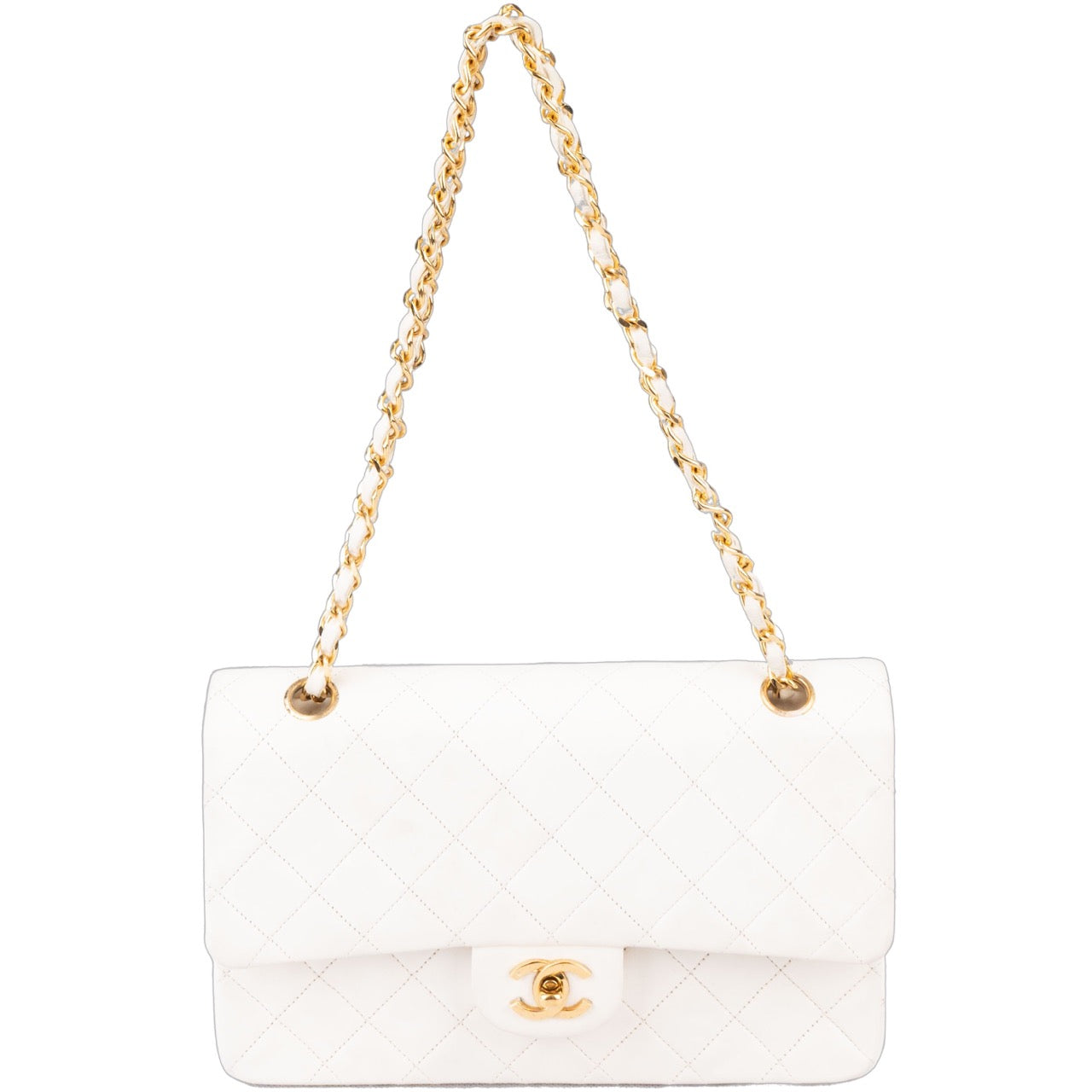 Chanel Quilted Lambskin 24K Gold Double Flap Bag