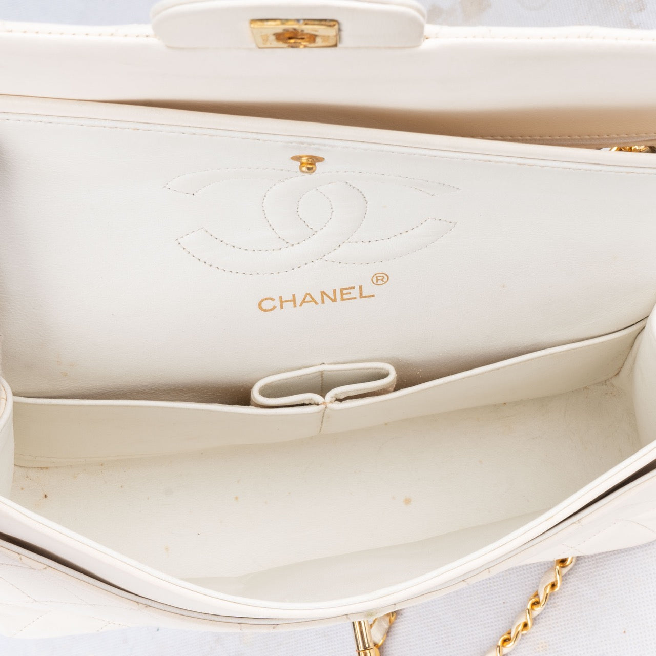 Chanel Quilted Lambskin 24K Gold Double Flap Bag